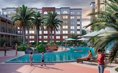 Pool View of Contemporary Pre-construction Investment Condo Opportunity in one of Orlando, Florida’s Exclusive Vacation Resort Community