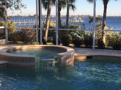 Riverfront Residence for Sale on Manatee River Pool View Jacuzzi